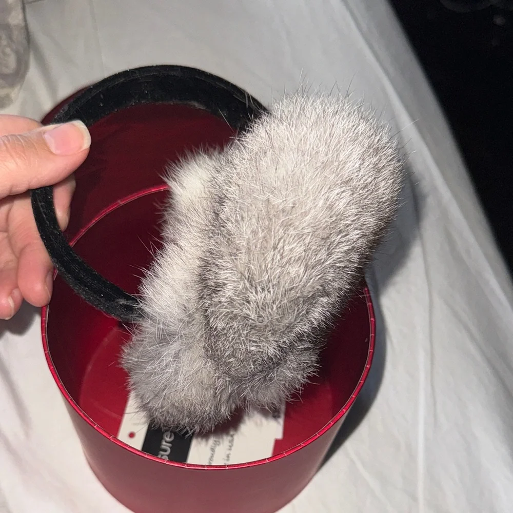 Surell Rabbit Fur earmuffs - Picture 1 of 4